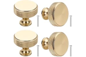 REMMUSSS 4 st Skåpknoppar och Handtag, 30 mm Skåp Rund Knopp, Guld Stilren Design, för Enkelt Hål Handtag, för Garderobsmöble