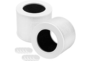 ISINLIVE Lot de 2 filtres de rechange Core Mini-RF compatibles avec purificateur d'air LEVOIT Core Mini 3 en 1 haute efficacité HEPA Core Mini - Lot de 2 filtres et 10 tampons aromatiques