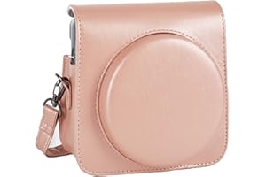 Phetium Custodia Protettiva Compatibile con Instax Square SQ6 Fotocamera Istantanea, in Pelle Soft PU con cinturino a spalla (Blush Gold)