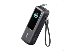 Anker Laptop Power Bank, 25,000mAh Portable Charger with Triple 100W USB-C Ports for Multi-Device Charging, Built-In and Retractable Cables, For iPhone 17/16/15 Series, Samsung (Charger not included)