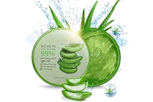 ANMI 300 ml Bio Aloe Vera Gel - Natural Moisturizing Cream, Feuchtigkeitscreme für Körperhaare, Pflege von Sonnenbrand, Reparaturnarben, beruhigend und entzündungshemmend