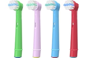 WuYan Cabezales de cepillo de dientes para niños compatibles con cabezal de cepillo de dientes Oral B, 4 cabezales de cepillo de dientes eléctricos para niños para Oral B EB10 D12 D10 DB4510K D100K
