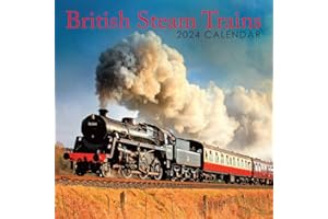 ROCHLI 2024 British Steam Trains 12" x 12" Square Hanging Wall Calendar - No Plastic - Planner, Britain, Photography, Railway, Trains, Organiser, Home, Family, Schedule, Agenda, Gift