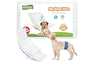 LOTUFLOR Dog Nappy Liners 100ct Super Soft and Absorbent, Disposable Incontinence Pads for Male Dog Belly Bands or Female Dog Diapers(Regular, 100pcs)