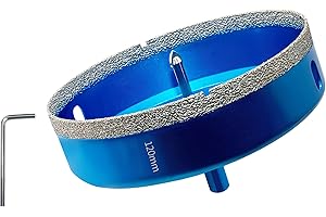 Teronbeta Diamant Lochsäge 120mm mit Zentrierbohrer, Professionellen Hartgelötet Diamant Kernlochbohrer für Fliesen, Porzellan, Keramik, Glas, Quarzit, Marmor