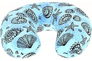 PROBUDGET 551339 Tour de Cou Microbilles, Repose Nuque microbilles MER ET Coquillages Polyester Bleu