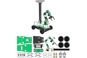 Yahboom Robot RC Car Chassis with Robotic Arm 6DOF 80mm Mecanum Wheel Aluminium Châssis pour UNO Raspberry Pi Jetson Nano Télécommande