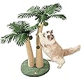 Furlogy 87cm Tall Cat Scratching Post, 2 Curved Design Cat Scratcher Post with 5 Interactive Balls, Natural Sisal Rope Scratching Posts for Indoor Cats and Kittens (Style A)