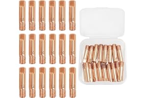 BOLOEST Lot de 18 buses de soudage MIG 0,8 mm/1 mm/1,2 mm Buse d'alimentation pour machine à souder MIG/MAG 15AK - Kit de buses conductrices en cuivre pour torche de soudage