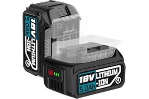 AAIWTD BAT609 5.0mAh lithium-ion battery replacement for Bosch Professional 18 V BAT610G BAT618G BAT619 BAT621 BAT620 cordless power tools with LED charge indicator (2 pieces)