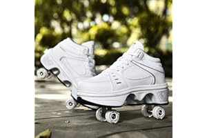 LEEFISH Patins À roulettes Roller Skates Multifonction 2 en 1 Automatiques Rétractables Chaussures D'entraînement De Sport Plein Air Sneakers Garçons Filles,EU39/UK5.5