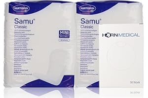 ‎HORN MEDICAL 2x 20 Hartmann Samu Classic Wöchnerinnenvorlagen MINI im Set mit Horn Medical Hygienebeuteln aus Kunststoff