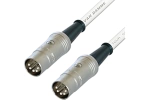 VAN DAMME, REAN Van Damme Midi Lead. 5 Pin Din PHANTOM POWER Synth, Interface, Foot Switch Cable (6m, White)