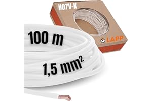 Lapp 4520051 - Cable de PVC (100 m, H07V-K, 1,5 mm²), color blanco