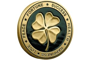 HARPIMER Pièces Porte-Bonheur avec Bonne Chance Trèfle à Quatre Feuilles Porte-Bonheur et Symbole Porte-Bonheur