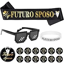 Kit Addio Al Celibato - Fascia, Spille, Occhiali E Bracciale Per Sposo E Amici - Foto 4