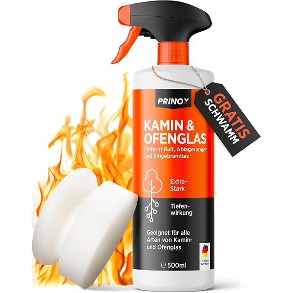 HOTREGA Kaminscheibenreiniger 300 Ml - Spezialreiniger Gegen Ruß & Harz An Ofen- Und Kaminglas