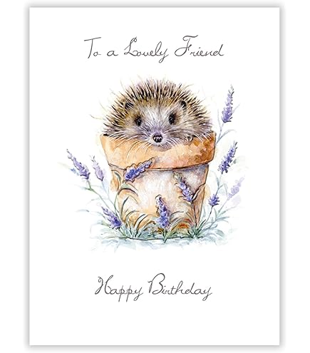 Happy Birthday Cute Hedgehog Card By Lola Design | Lola Design Ltd - View #5