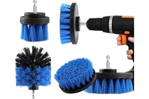 BOZKAA 4 Stück Bürstenaufsatz Akkuschrauber,Power Scrubber Reinigungsbürste Aufsatz Set,Allzweck Bürstenaufsatz Bohrmaschine,Nylon-Drill Brush für Keramik,Badewanne,Felgen,Küche, Auto,Blau