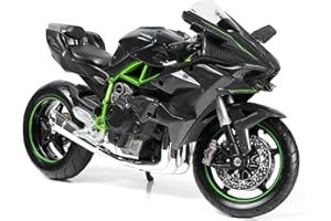 RISOPEN RISPEN 1:12 Kawasaki Ninja H2R giocattolo moto in metallo pressofuso, nero, sport, unisex, età 3+