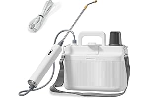 Diivoo Drucksprüher 5 Liter mit Akku, Rückenspritze | Drucksprühgerät für Garten, Giftspritze Drucksprühgerät mit Verstellbarer Messingdüse & Teleskoplanze 28-48 cm & Transparente Messkappe