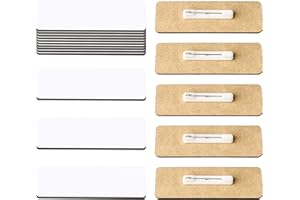 SAVITA 18pcs 2.5 x 7.5 cm Sublimation Name Tags with Self-Adhesive Badge Pins DIY Sublimation Blanks Name ID Badge for Students Employees Clothes