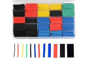 JIUJUDA9 800 Pcs Heat Shrink Tubing Kit, 2:1 Ratio Heat Shrink Sleeving Tubes, Electric Insulation Electrical Cable Wire Wrap Sleeve for Fixing & Protecting Workshop Hand Tools(12 Sizes in 5 Colors)