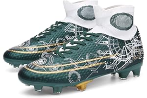 Donbest Crampons de Football Homme Chaussures de Football High Top Antidérapant Spike Professionnel Athlétisme Chaussure de Foot Enfant