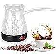 Vegena Turkish Coffee Maker, 500 ml 600 W, 220 V Stainless Steel Electric Coffee Maker, Electric Kettle, Greek Turkish Coffee Machine for Coffee, Home, Tea (White)