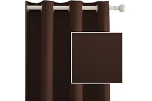 Ystyle Tende Oscuranti per Interni 2 Pezzi, 140x280 CM, Termiche Isolanti, Anti-Rumore, con Anelli, Tenda Moderna Per Camera da Letto e Soggiorno, Caffè