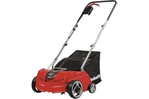 Einhell Scarificateur électrique GC-SA 1231/1 (jusqu'à 300m², 1.2 kW, bac de ramassage de 28L, système de coupe à roulement à bille + rouleau aérateur, profondeur de travail réglable)