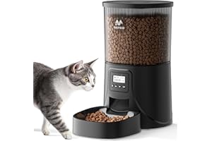 IMIPAW Distributeur Automatique de Nourriture pour Chat, Distributeur de Nourriture Sèche pour Chien 4L avec Sac Déshydratant pour Chats et Petits Chiens de Taille Moyenne, Double Alimentation