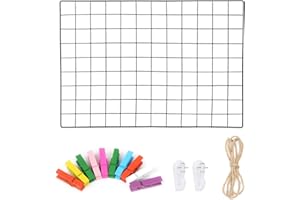 Roellgs 65cm * 45cm 1 black wrought iron decoration photo wall, multifunctional grid photo wall, wall decoration display stand, DIY decoration stand