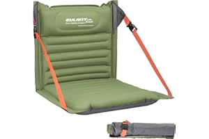 EULANT Cojín de Asiento Inflable con Respaldo, Impermeable Asiento de Estadio con Respaldo,Portátil Plegable Silla para Camping Playa Kayak Senderismo Eventos Deportivos Conciertos