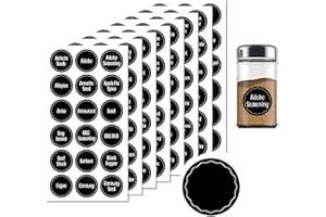 EHIOG 144 Pcs Spice Jar Labels,8 Sheets 38 mm Spice Jar Labels Stickers,Self Adhesive Blank Spice Tags for Your Round Or Square Spice Jars & Bottles