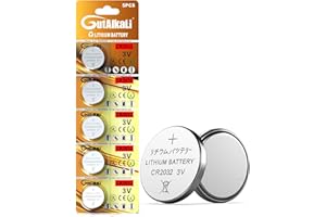 GutAlkaLi CR2032 3V Pile Bouton au Lithium Piles électriques CR 2032 Pile au Lithium Paquet de 5