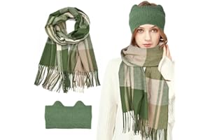 DTYGUIXE Damen Schal Winterschal Quastenschal Weich Herbst Winter Schal Winter Strickschal mit Fransen Warme Schal Modeschal Winter Feinstrick Halstücher mit Mütze für Mutter, Tochter, Freundin