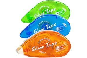 TRLREQ 3 Pack Glue Roller,8m X 8mm Double Side Adhesive Glue Tape for Crafting Cards Making Photo Album Journal Scrapbooking