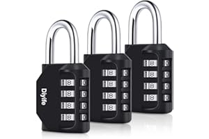 Combination Padlock, [3 Pack] Diyife 4 Digit Lock Combination, Padlock Weatherproof Outdoor for School Gym Locker, Shed, Fence, Hasp, Garage(Black)