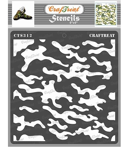 FINGERINSPIRE 9PCS Pochoir de Camouflage en Couches de 15x15 cm Réutilisable Modèle de Dessin en Spray Motif de Camouflage Décoration de la Maison Pochoir pour Peinture sur Bois Mur Tissu Meubles