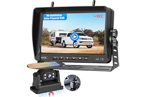 PARKVISION Reversing Camera Wireless Solar Magnetic, Funk Rear View Camera with 7'' LCD Monitor with Antenna,1080P Battery Solar Rear View Backup Camera Wireless DIY Parking Aid