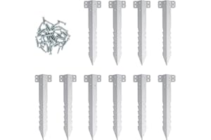 DIJIA Small Railway Sleeper Brackets 10 Pack-Heavy Duty Sleeper Stakes for Pathway, Garden Raised Bed