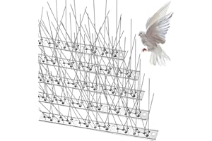 wohohoho Bird Spikes for Pigeons with Stainless Steel Base, 3.25M (10.7ft) Pigeon Spikes for Roofs and Windows. Bird Control Anti Pigeon Spikes Bird Deterrent Set for Crows, Seagulls and Small Birds