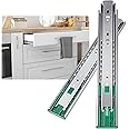 SYOSI 2 Pairs 12 Inch Soft Close Drawer Slides Full Extension Ball Bearing Side Mount Glide 100lb Load Capacity for Dresser Cabinets and Kitchen Drawers Silver Finish