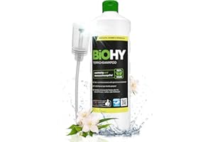 BiOHY Carpet Shampoo (1l Bottle) + Dispenser | Carpet cleaner ideal for removing stubborn stains | SPECIALLY DEVELOPED FOR WASHING VACUUM CLEANERS (Teppichshampoo)