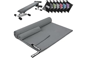 Pfloge® Asciugamano Microfibra Set di 2, 160x80cm Asciugamano Palestra Grande & 80x40cm Telo Mare Microfibra, Compatto & Ultraleggero, per Fitness, Sauna, Spiaggia, Viaggi(Grigio Scuro)