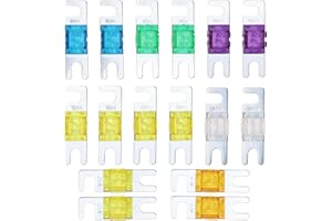 eMagTech Confezione da 16 mini fusibili elettronici ANL da 20 A, 30 A, 40 A, 60 A, 80 A, 100 A, 120 A, 150 A, CC 32 V, per sistemi energetici marini, veicoli ibridi elettrici, autoradio, motore CC
