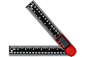 LIBAIDZ Goniometro Digitale 360°,Misuratore Angoli,Righello Angolare Digitale,con Doppia Gradazione,con Display LCD,Funzione Hold e Blocco,per Ingegneria,Lavorazione del Legno,Misurazioni Angolari Esatte