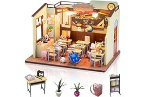 Foyucool DIY Miniature House, Kit Casa delle Bambole in Legno da Montare, Modellino Creativo per Adulti, Compleanni e Natale, Aula​