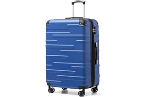 COOLIFE Hartschalen-Koffer Rollkoffer Reisekoffer Vergrößerbares Gepäck (Nur Großer Koffer Erweiterbar) ABS Material mit TSA-Schloss und 4 Rollen